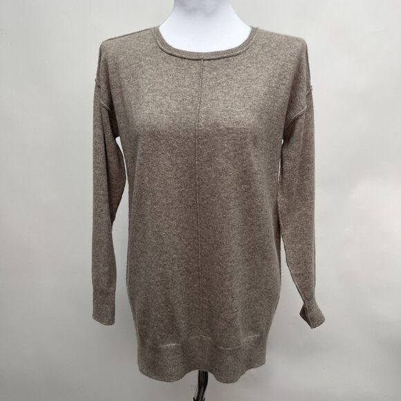 Saks Fifth Avenue Sweater Small 100% Cashmere Brown Long Sleeve - Picture 1 of 8
